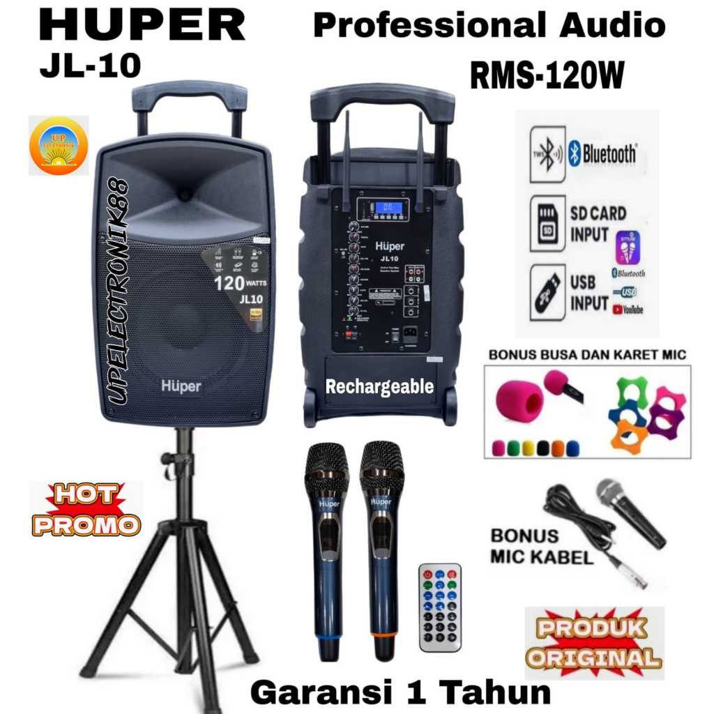 Huper JL10 speaker aktif portable Huper jl 10 120watt original new