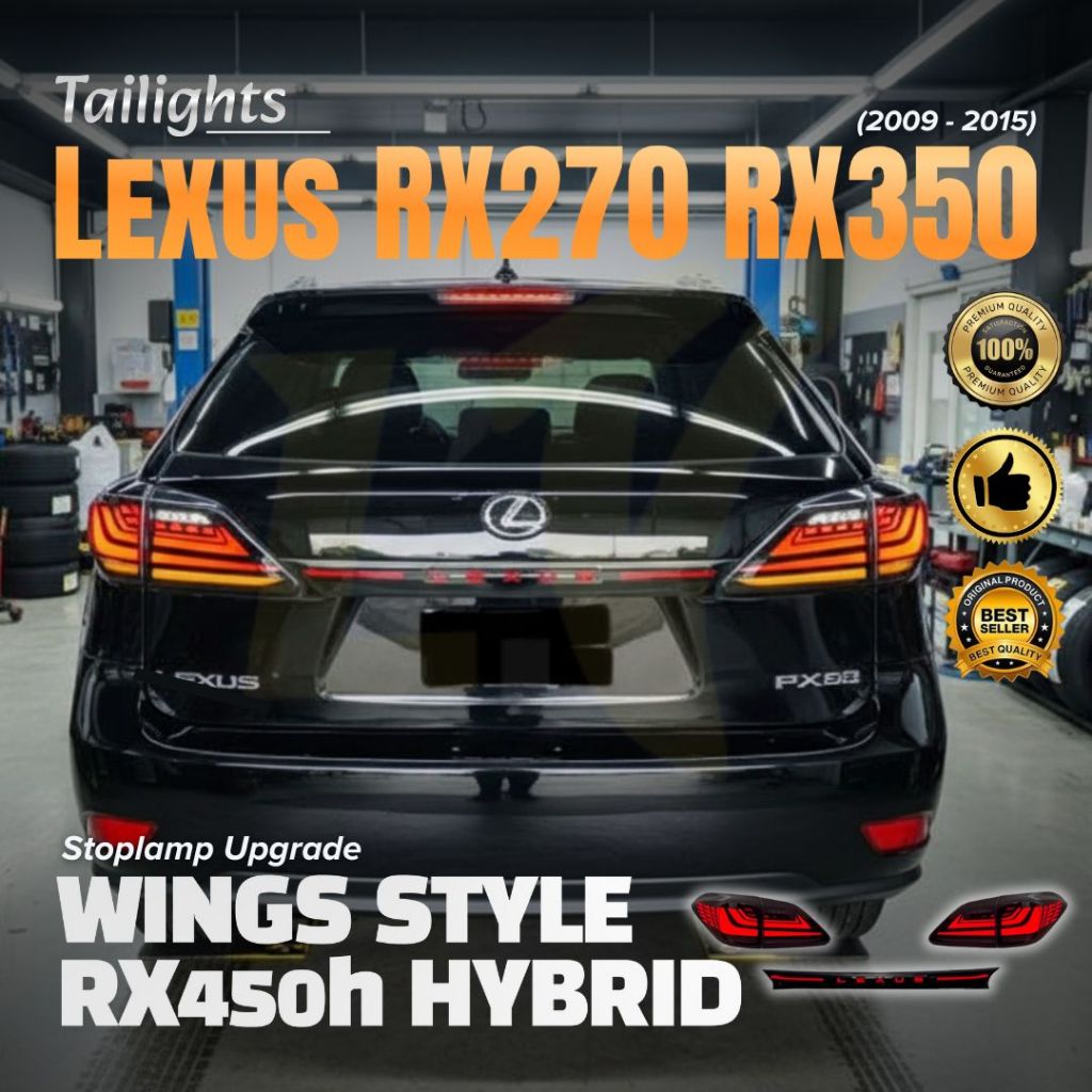 LEXUS RX270 RX350 (2009 - 2015) - LAMPU BELAKANG, STOP LAMP, STOPLAMP - UPGRADE WINGS STYLE - RX450h