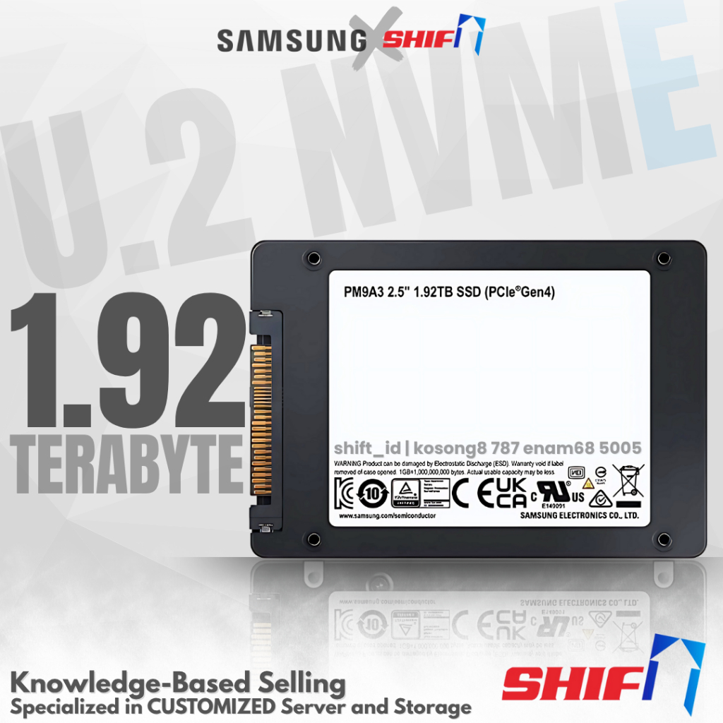 SHIFT - Samsung PM9A3 U.2 2.5" NVME - 1920GB - Server Grade NVME