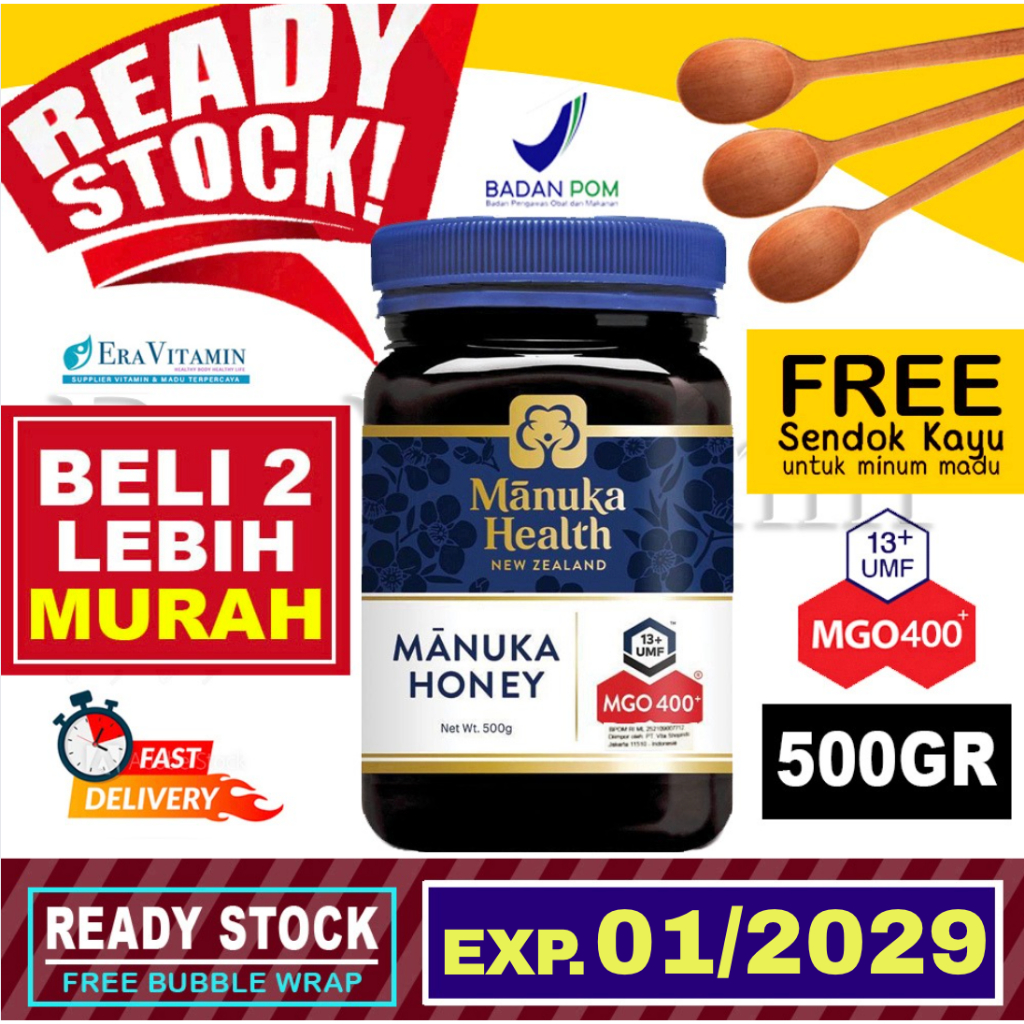 [BPOM] Manuka Health MGO 400+ (500g) madu Manuka Honey asli UMF 16