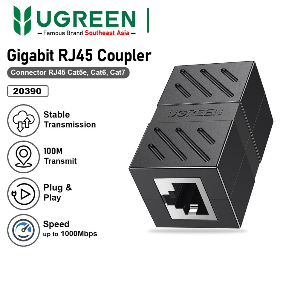 UGREEN Lan Adapter RJ45 Connector Sambungan Kabel Lan Ethernet Network - 20390