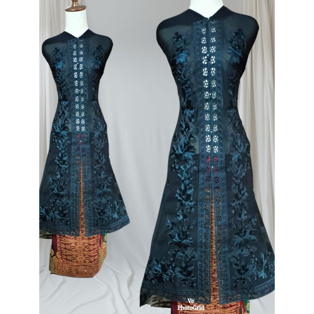 bahan abaya bordir padang ( hitam )