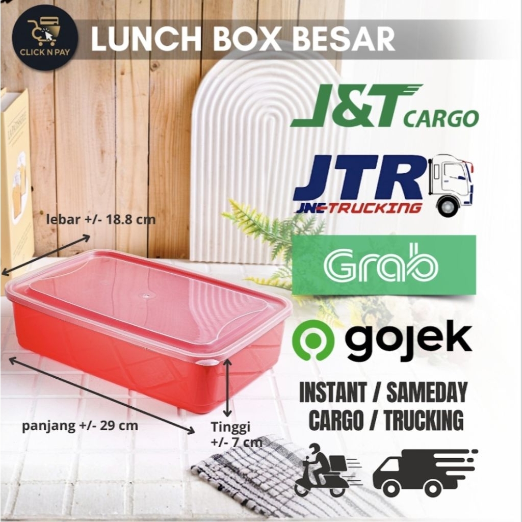 LUNCH BOX BESAR / WADAH SAYUR LAUK / KOTAK PLASTIK CANTIK / KOTAK MAKAN BESAR