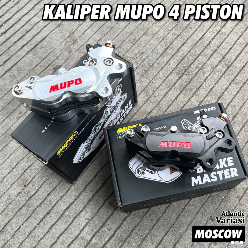 Kaliper 4Piston ORIGINAL MUPO RACE 003 Kaliper REM DEPAN 4P Z8047 Universal Untuk Semua Motor Vario 
