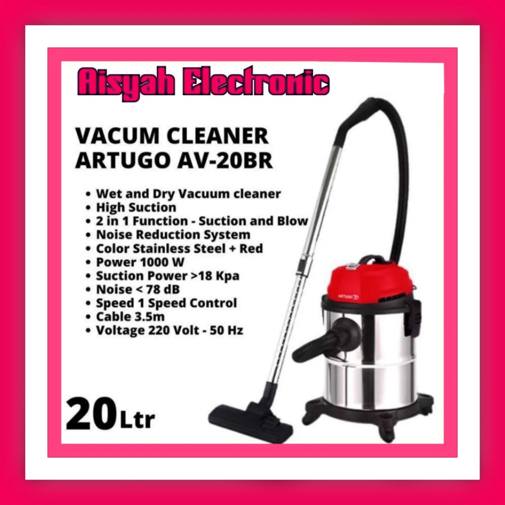 VACUM CLEANER ARTUGO 20 LITER 2 IN 1 AV 20 BR GARANSI RESMI