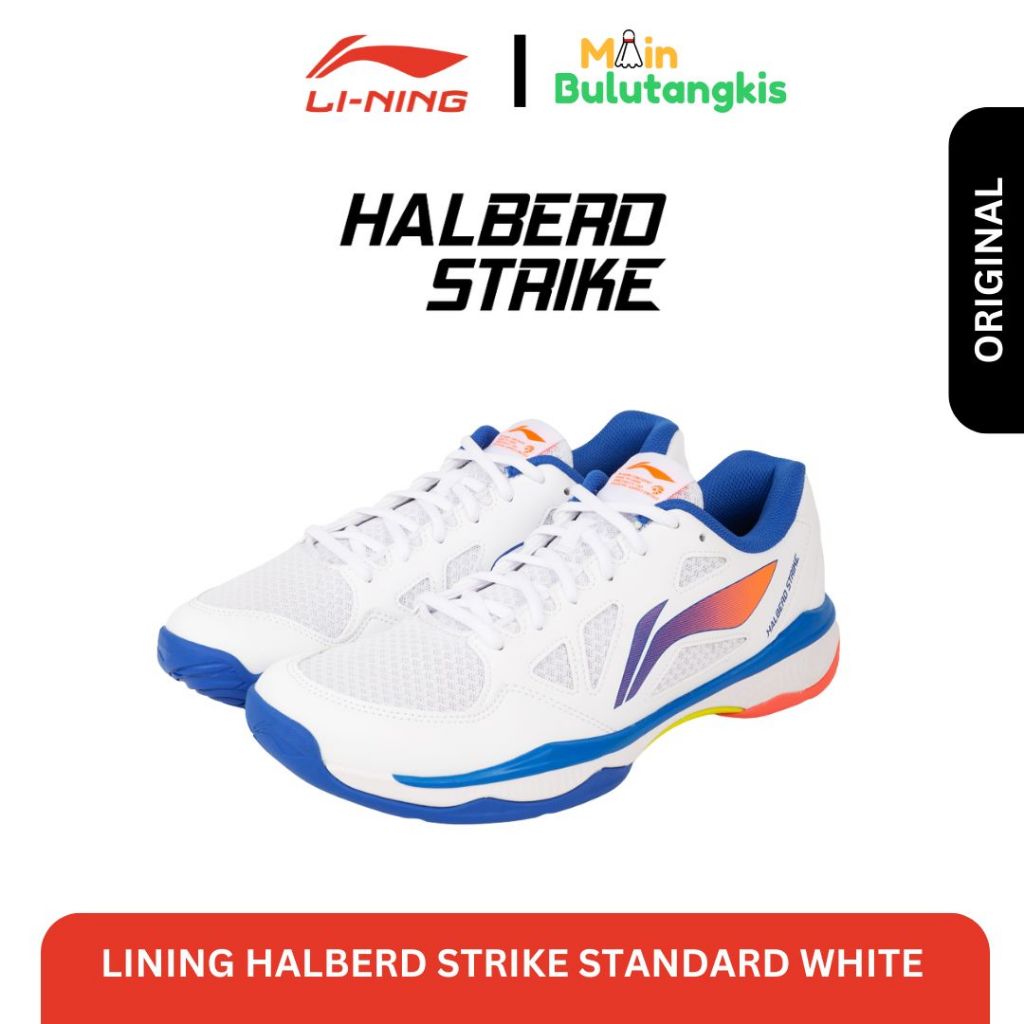 Sepatu Badminton Lining Halberd Strike Standart White Original