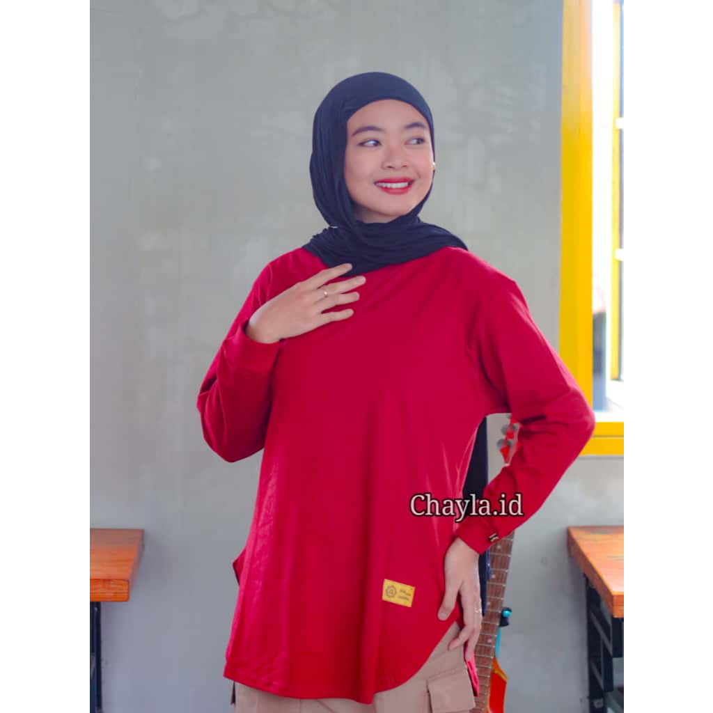 Kaos Polos Wanita Lengan Panjang  Baju oval wanita lengan panjang terbaru  Kaos Polos Wanita Lengan 