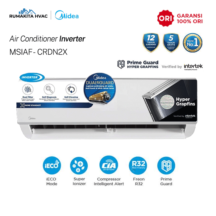 AC Split Midea Inverter XtremeSave MSIAF Series 2 PK - MSIAF-18CRDN2X | MSIAF 18CRDN2X | MSIAF18CRDN