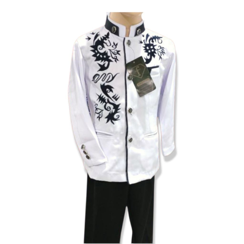 JASKO ANAK SETELAN BORDIR | JASKO ANAK LAKI JAS KOKO PUTIH BORDIR CELANA HITAM