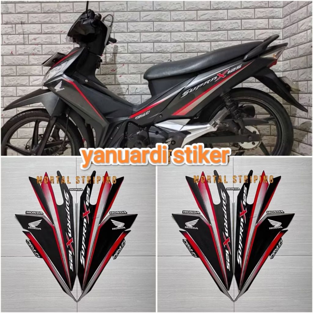 striping stiker list honda supra x 125 fi tahun 2017 2018 supra x 125 fi 2017 hitam