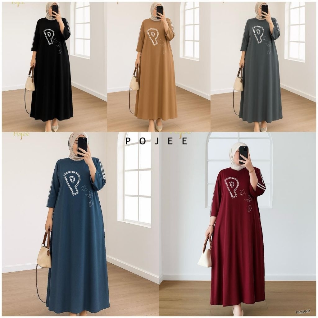 DRESS ARSYLA//GAMIS KAOS POJEE BASIC //DRESS KAOS POLOS KOMBED