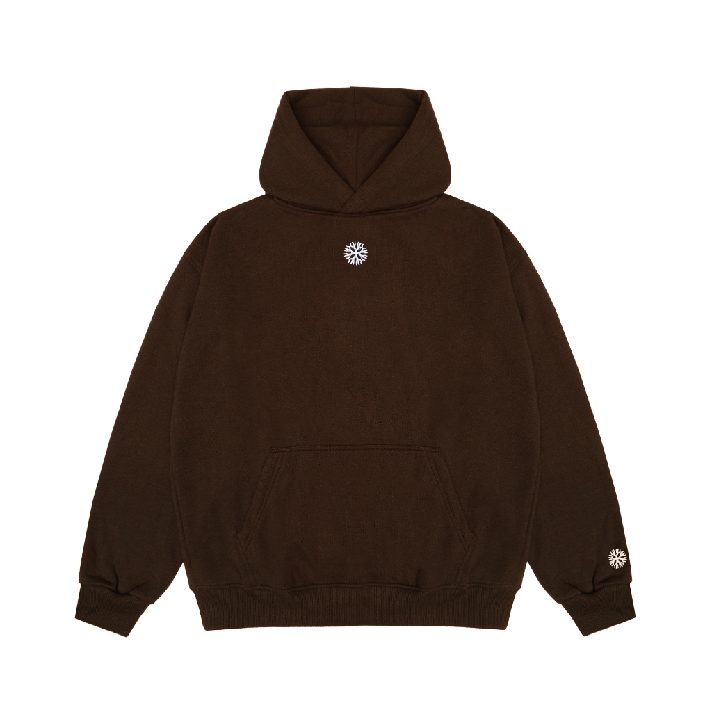 Dryroots Inc Hoodie Oversized Round Center Logo Brown
