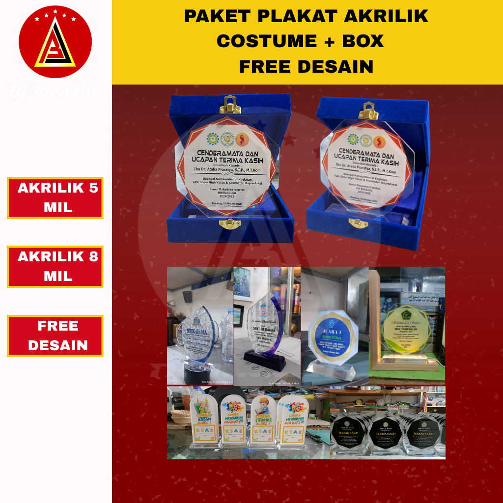 PAKET PLAKAT AKRILIK CUSTOM SUDAH DENGAN BOX / PLAKAT AKRILIK ESTETIK / PLAKAT ACARA RESMI / PLAKAT 