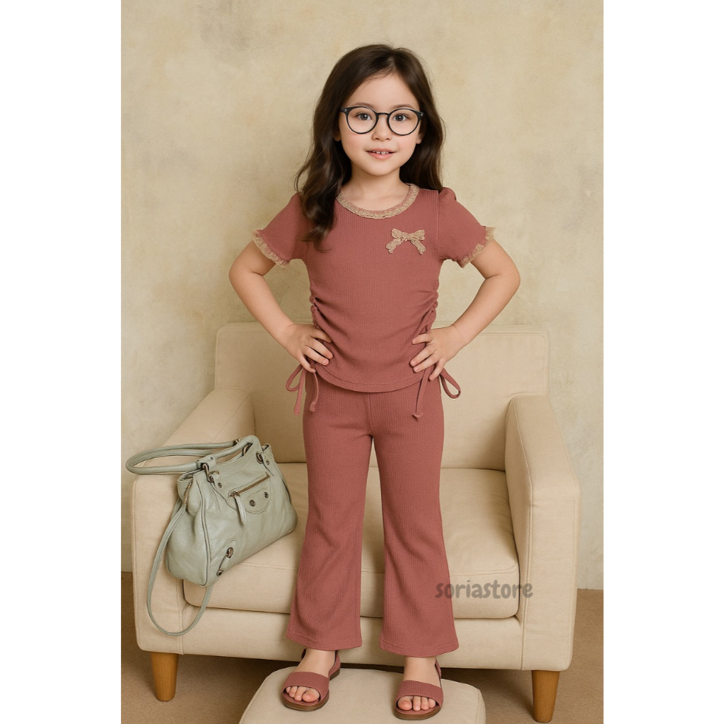 Stelan 4-12Th Swetelan Baju Celana Bju 2In1 Tanggung Bju Idul Fitri Baju 1 Stel Ank Cewek 7 Thn 11 1