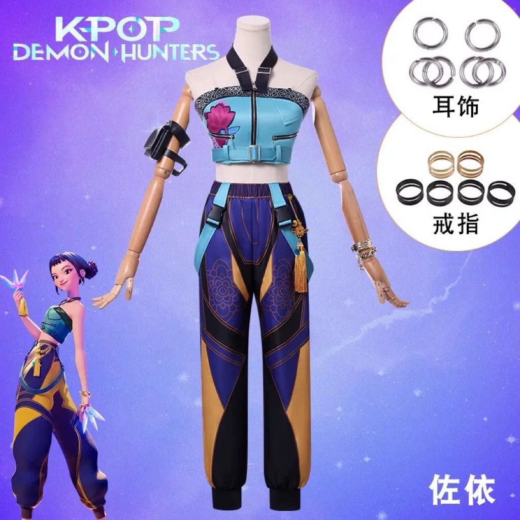 Zoey Kilikili + Wig Manmei Huntrix Kpop Demon Hunters Costume Cosplay READY