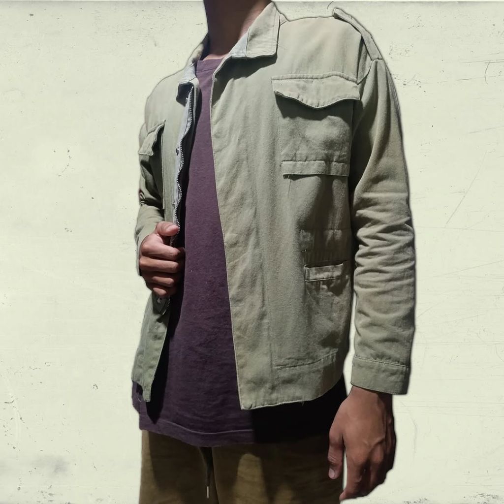 Vintage Field Jacket by Cocoblanch Full canvas Army Full Zip Snap button Not M65 Eternalwork Alpha I