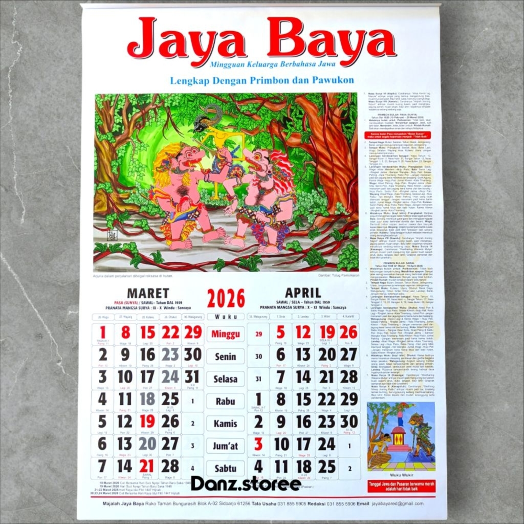 Kalender 2026 : Kalender JAYABAYA Tahun 2026 / JOYOBOYO jawa kejawen Lengkap