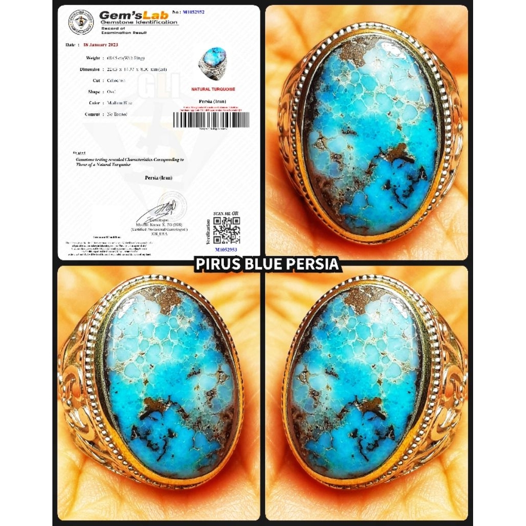 batu pirus blue persia ngerikilan kuno ceplok kuro