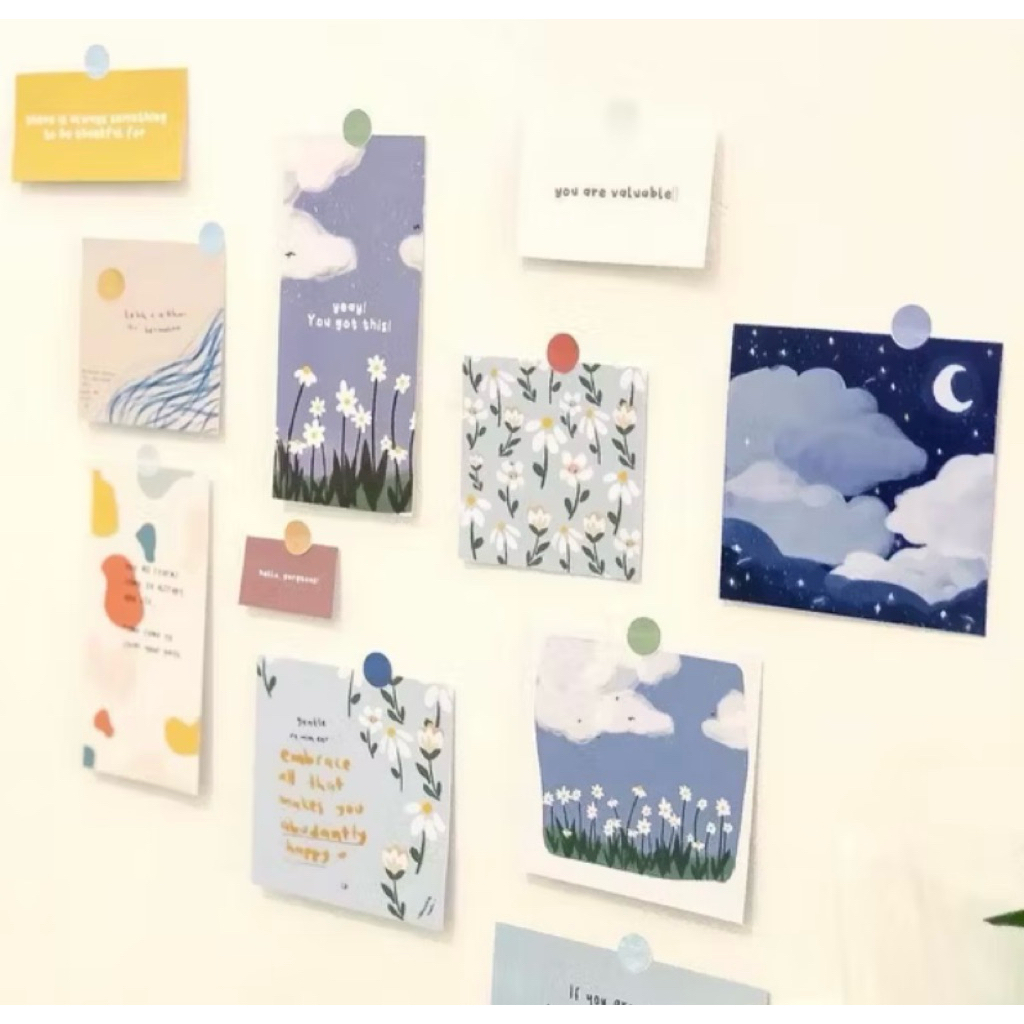 Sticker / Postcard / Poster Dinding Mini Asthetic Ala Korea