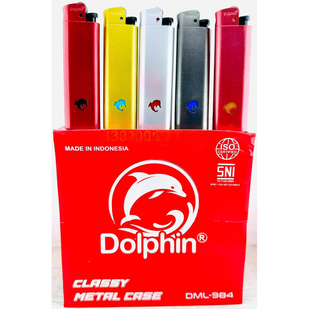 Korek roda mirip cricket body besi Dolphin 984 metal case ( isi 50pcs )