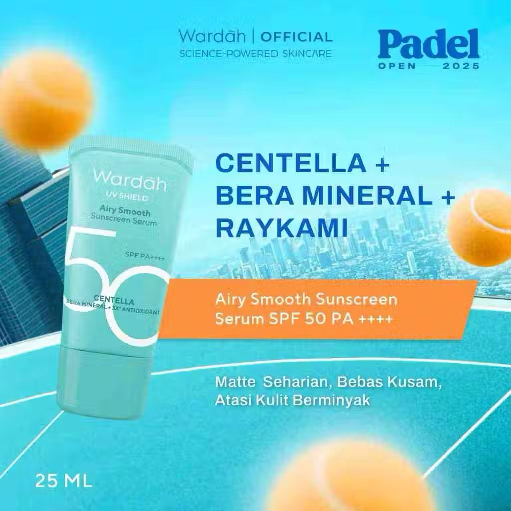 Wardah UV Shield Airy Smooth Sunscreen Serum SPF 50 PA++++ 25ml Single, Twinpack, Triple Pack Sunscr