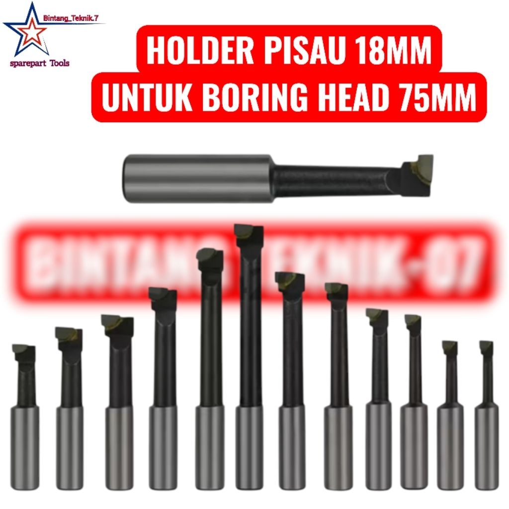 12Pcs Holder Pisau Boring Head As 18mm Cocok Untuk Boring Head 3 Inch 75mm
