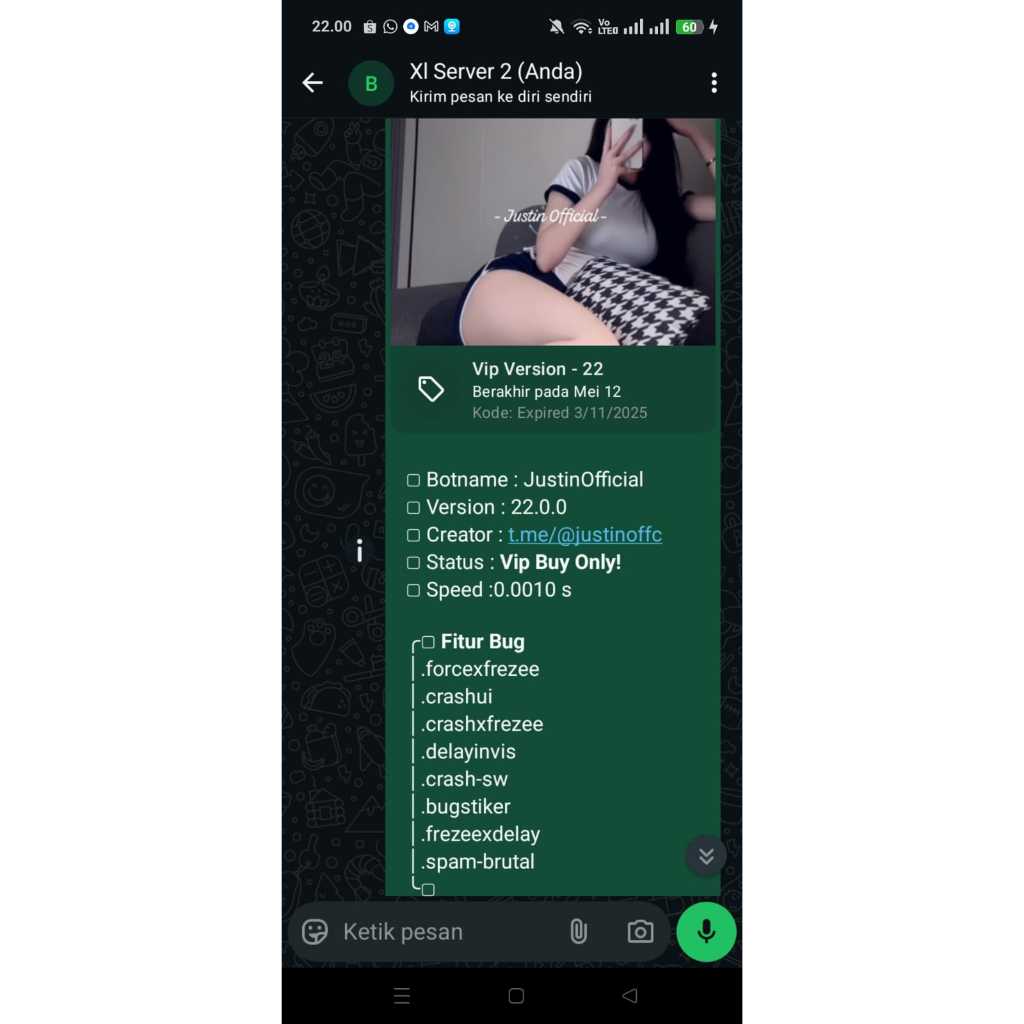 SC BUG WA JUSTIN | VIRTEX | BOT WA