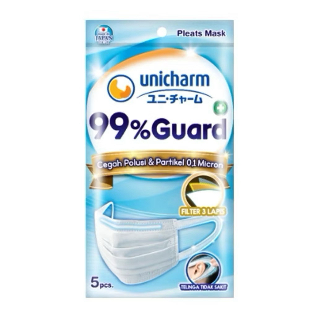 Masker Karet Unicharm 99% Guard isi 5 pcs