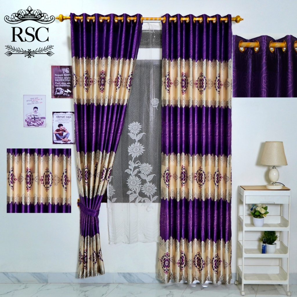 Gorden Jendela Motif Bunga Batik Minimalis Elegan – Bahan Premium