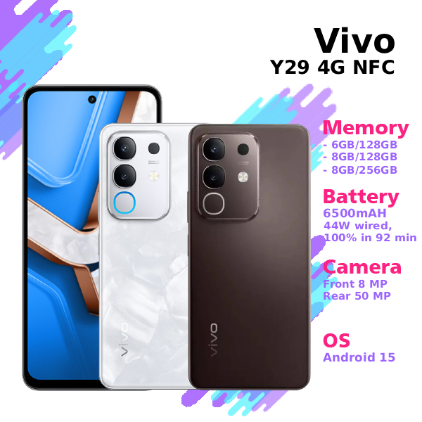 Hp/Smartphone Android Vivo Y29 4G NFC 6/128 GB | 8/128 GB | 8/256 GB