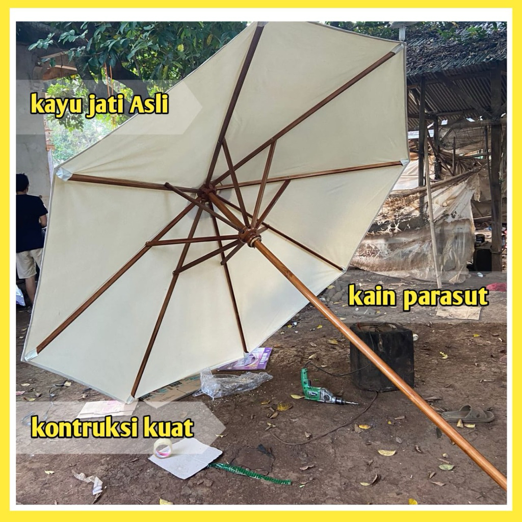 Tenda payung cafe outdoor kain bahan parasit anti air tenda payung taman tenda payung outdoor