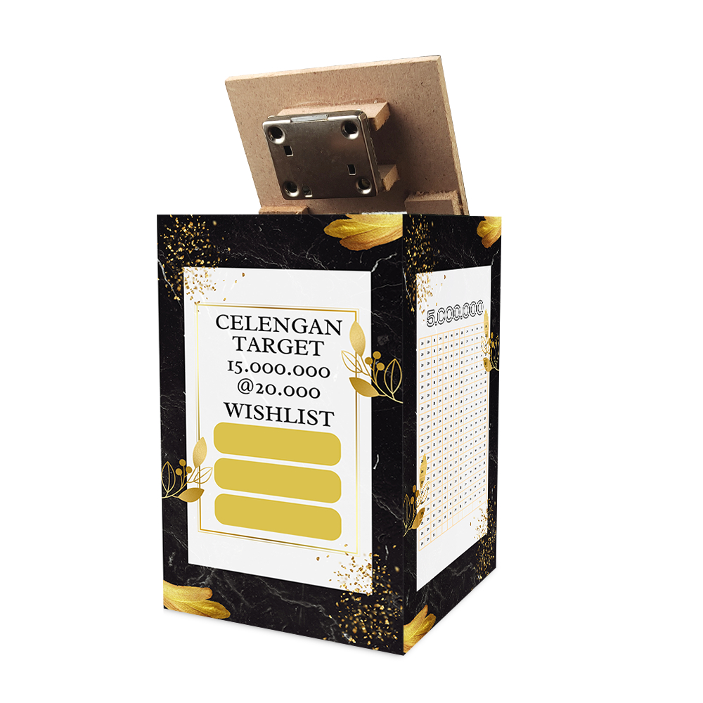 celengan target 15 juta pecahan 20k bahan mdf 15x10 cm