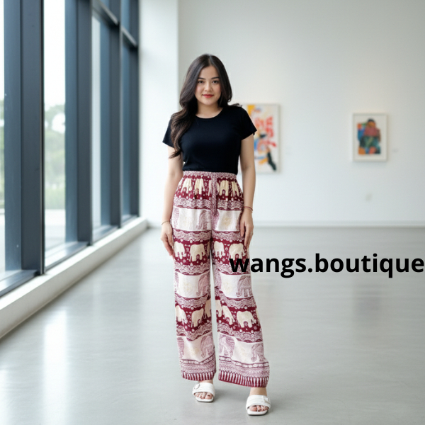 CELANA KULOT PANJANG WANITA MOTIF GAJAH | CELANA KULOT JUMBO WANITA RAYON