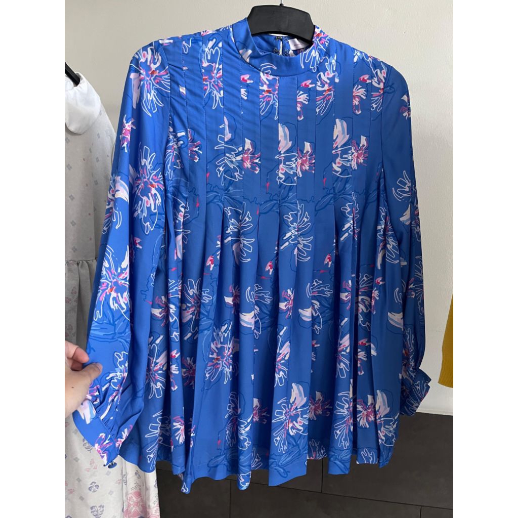 preloved buttonscarves x jovian blouse in marina blue