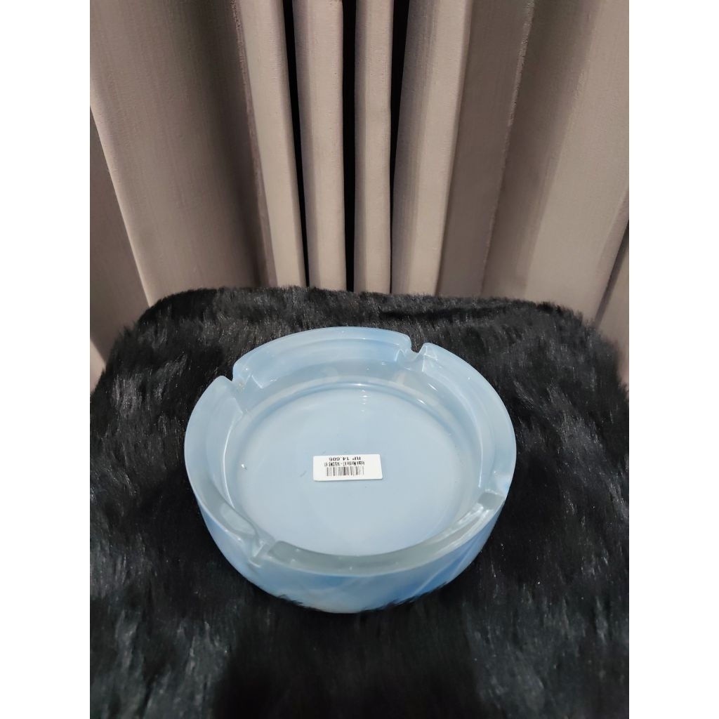 Asbak Keramik Biru || Asbak Souvenir Pernikahan || Asbak Murah