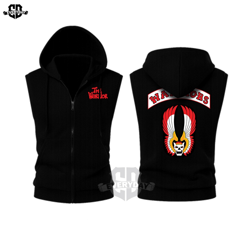 EVRD CLOTHING Rompi Vest Jaket Zippers The Warriors Hitam Cotton Fleece