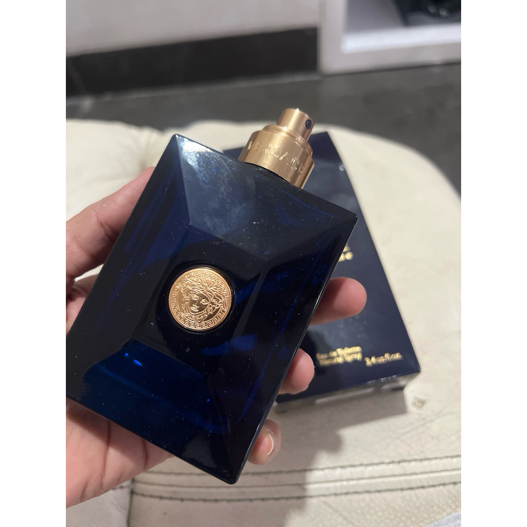 botol parfum kosong versace dylan blue tanpa tutup lengkap dus