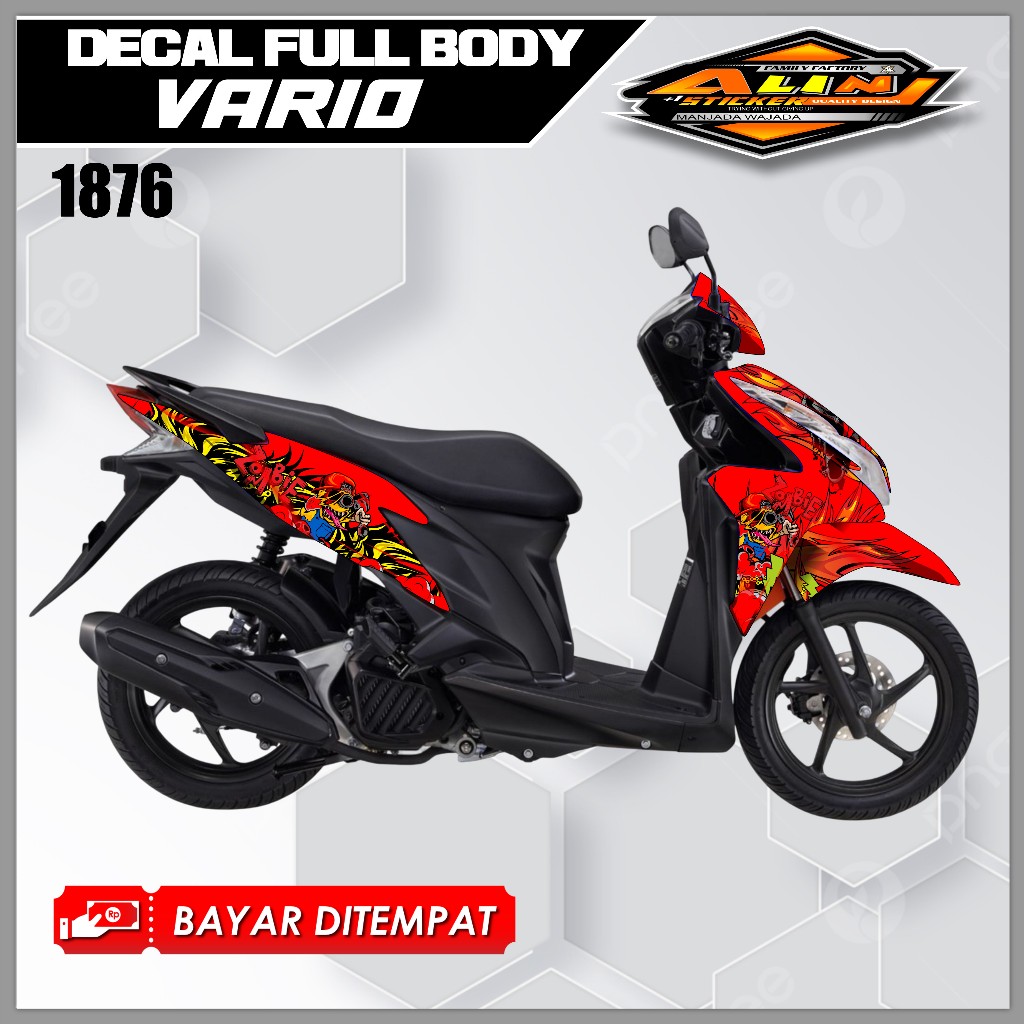 1876 Stiker Decal Vario 125 techno Desain zombie minion Minimalis Grafis Stiker motor honda vario te