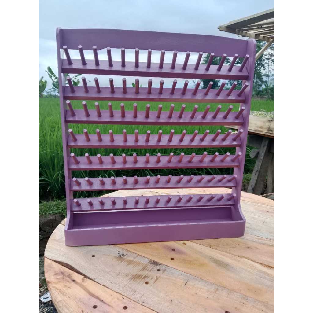 Tempat benang jahit 105 Benang / Rak benang jahit warna ungu