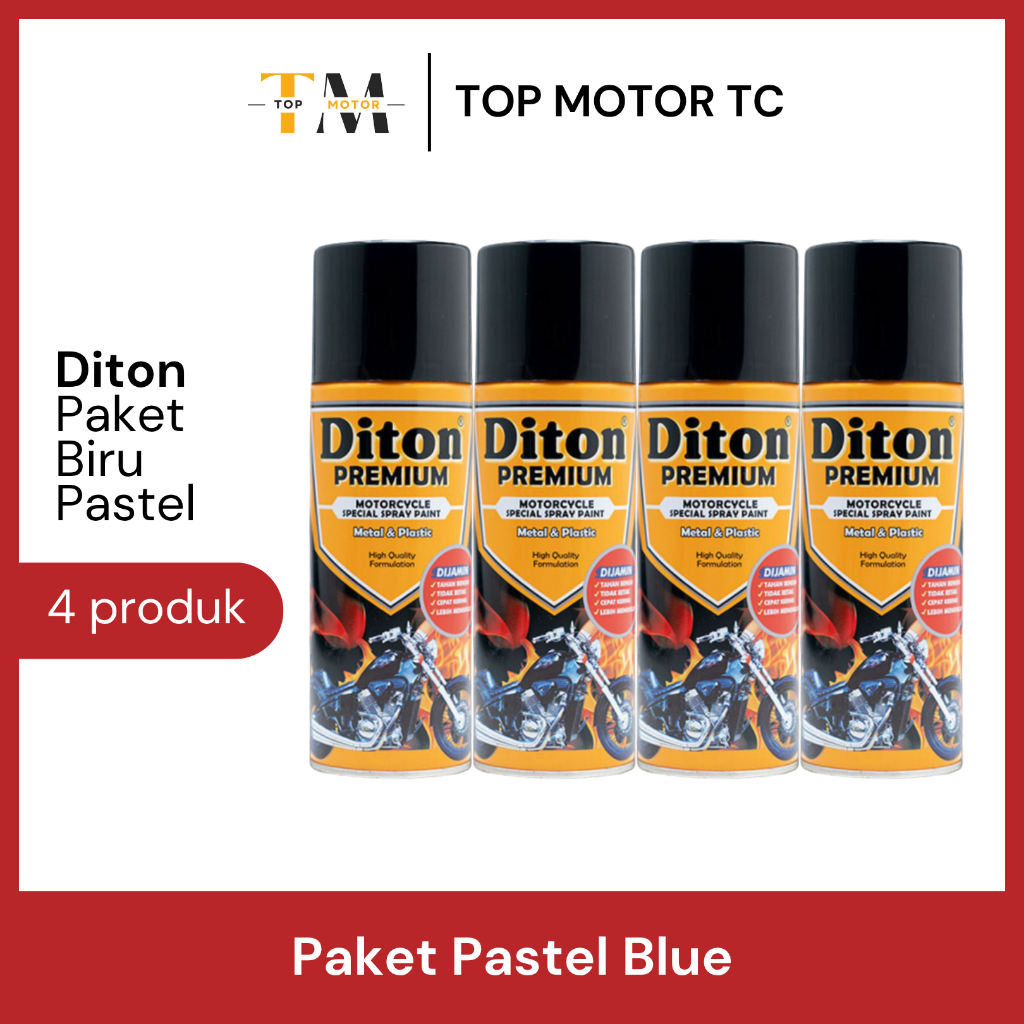 [PAKET] Cat Semprot Diton Premium Biru Muda (Epoxy + Putih + Pastel Blue + Clear)