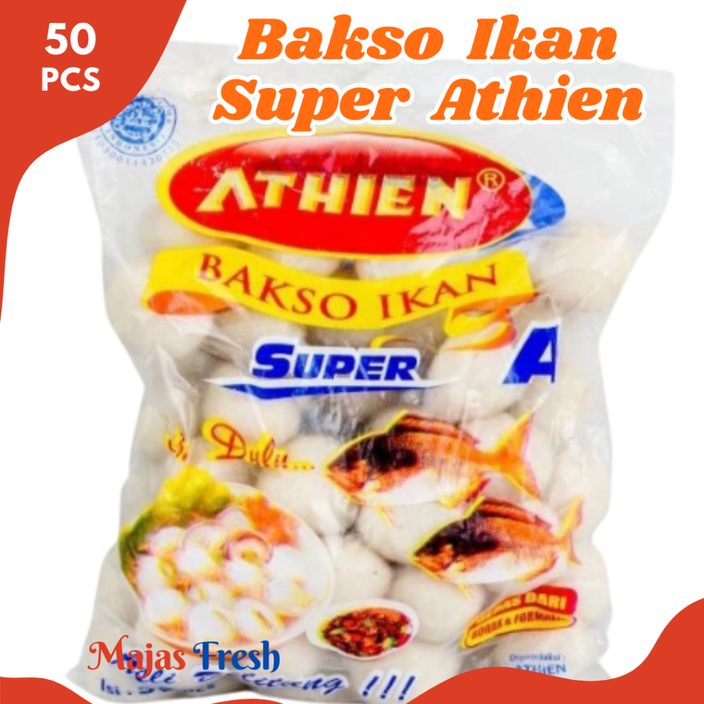 BASO IKAN SUPER A Athien Segar - Bakso Ikan Super Athien Fresh | Size A - Isi 50 Pcs [ Harga Per BKS