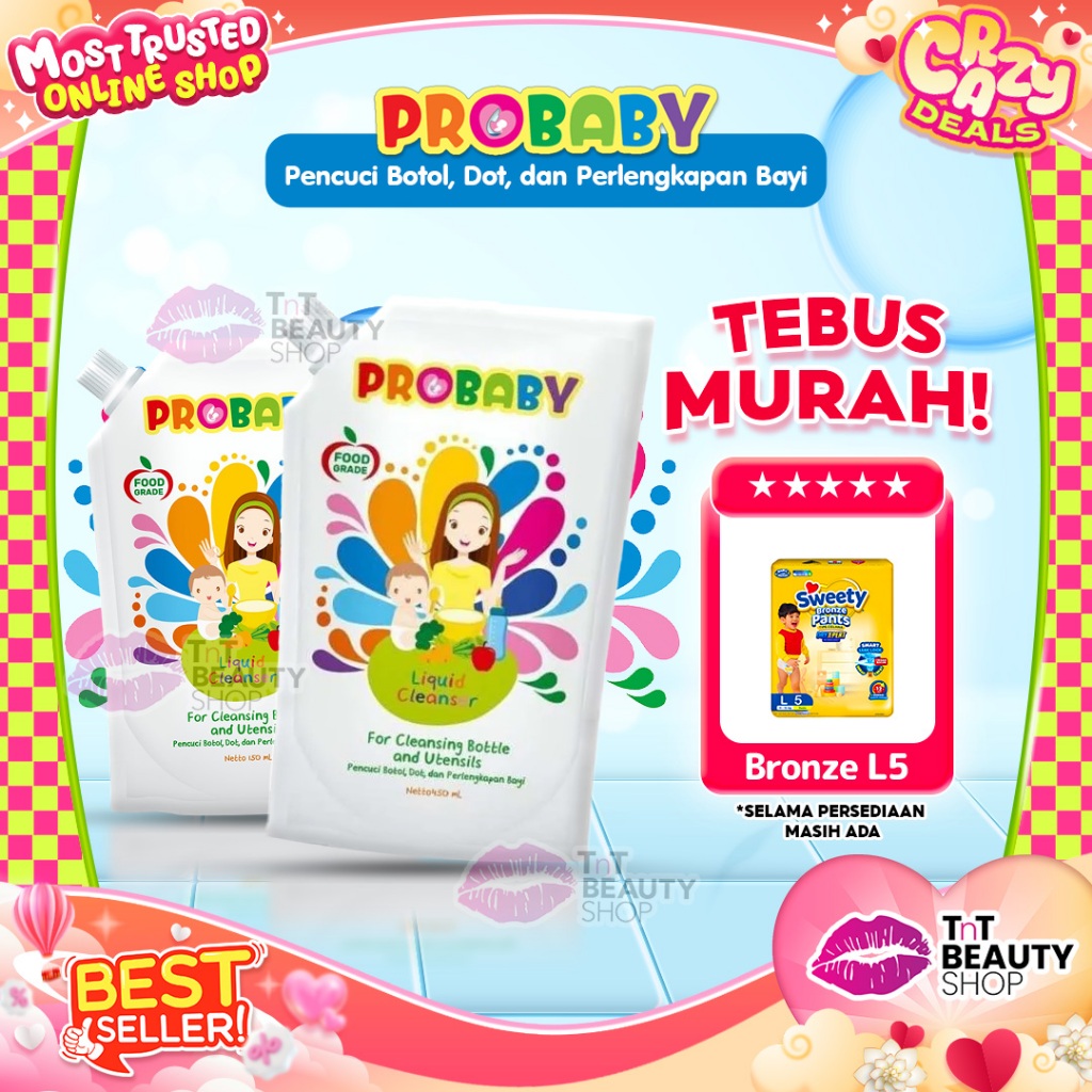 Probaby Liquid Cleanser Sabun Pencuci Botol dan Perlengkapan Alat Makan Anak & Bayi TnT Beauty Shop