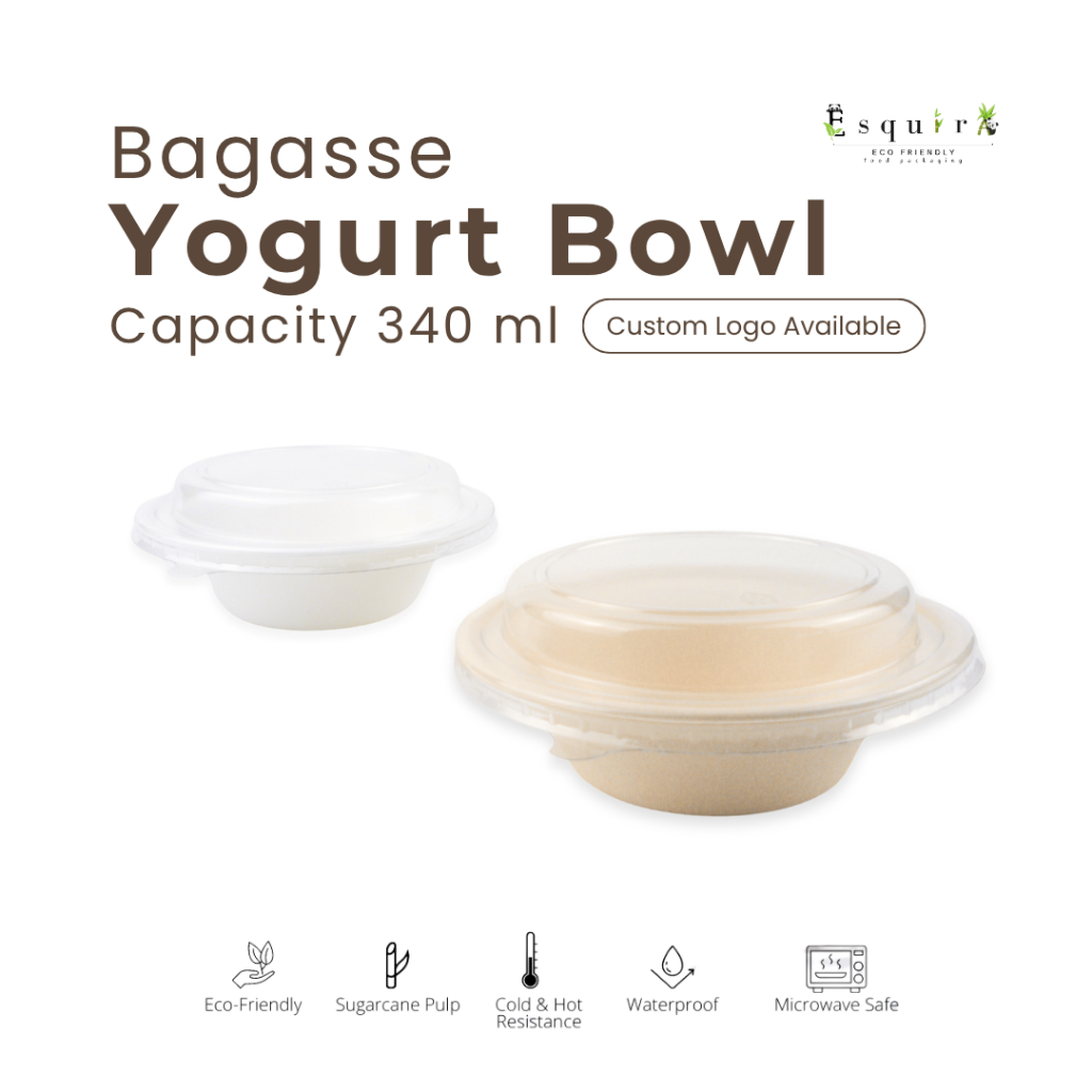 (HEGO) 25pcs Bagasse Yogurt Bowl 340ml / BBYB