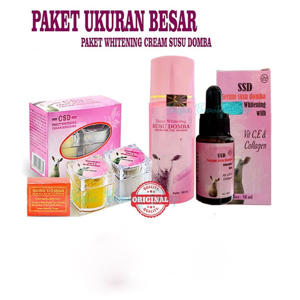 CSD Paket Susu Domba 30gr Krim Pencerah Wajah Paket Lengkap Susu Domba Cream Toner Dan Serum - Free 