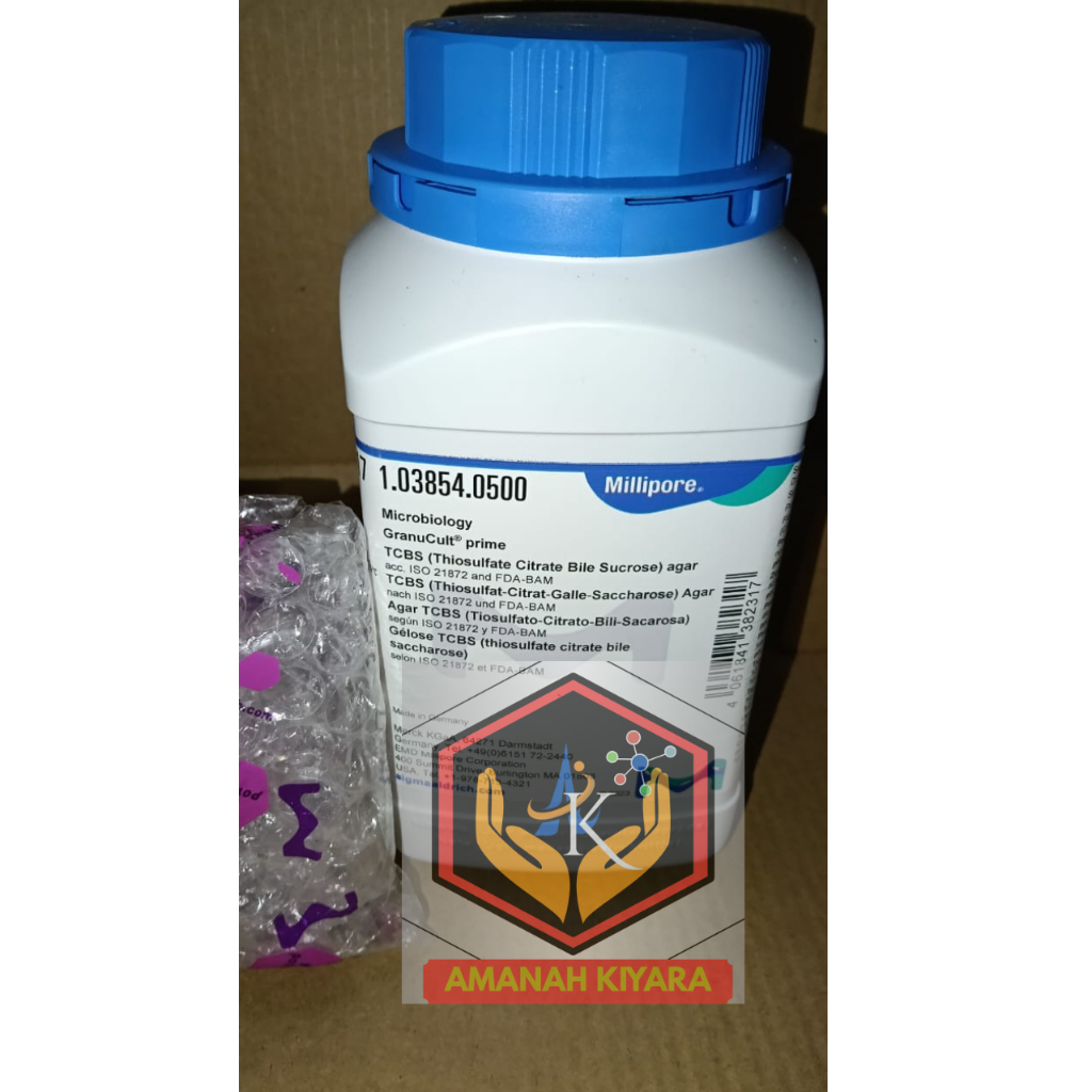 TCBS agar, TCBSA, Thio Sulfate Citrate Bile Sucrose Agar  MERCK 1.03854.0500, Microbiology ecer 1 gr