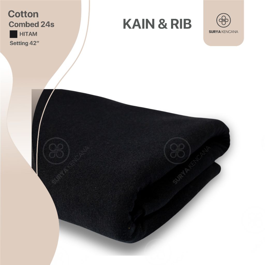 KATUN COMBED 24s HITAM 1ROLL