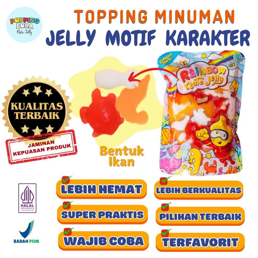 Jelly Motif Karakter Topping Minuman - Jelly Bentuk Cocok Untuk Semua Minuman [KOMBO HEMAT]