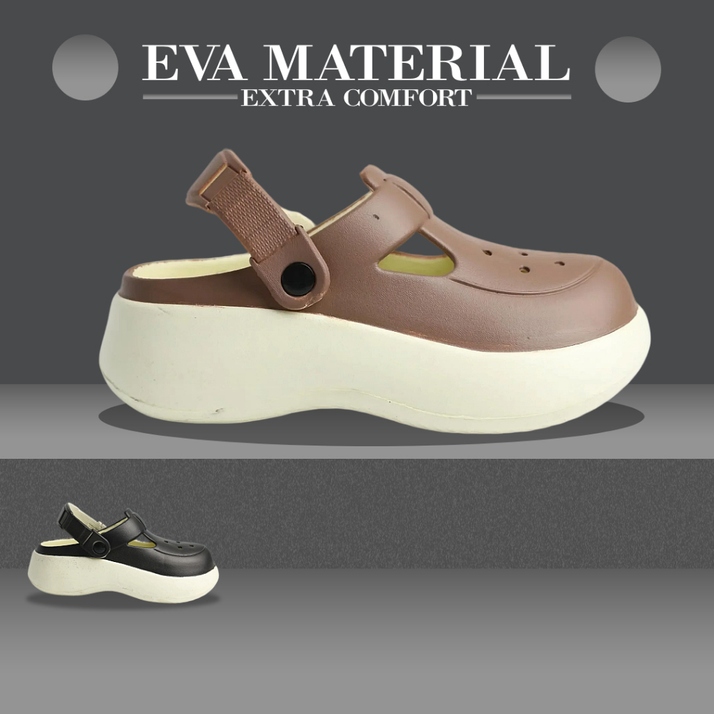 Sandal Wedges Cewek 8920M-3 - Bahan Eva Model Selop Hak Tinggi | Sandal Viral Terbaru