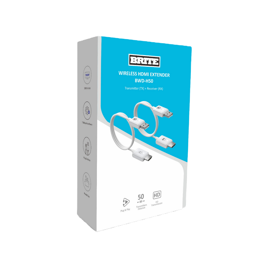 BRITE Dongle Wireless Hdmi Extender DWB H50B Tanpa Kabel Transmitter Receiver Dongle Wifi dongle Bri