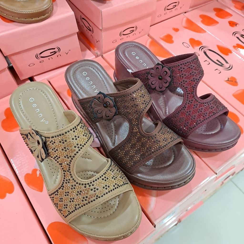 sandal wedges wanita genny